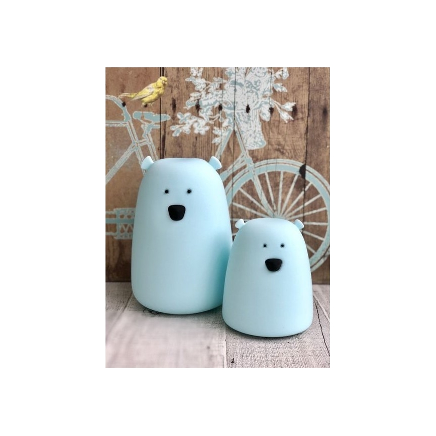 LED RGB Barnens touchlampa BEAR LED/0,8W/5V vit + USB