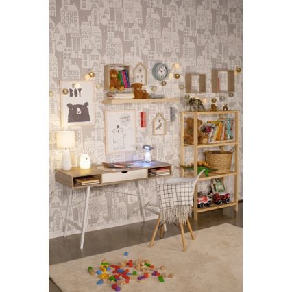 LED RGB Barnens touchlampa BEAR LED/0,8W/5V vit + USB