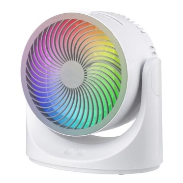LED RGB-bordsfläkt 10W/5V, Ø 18,5 cm