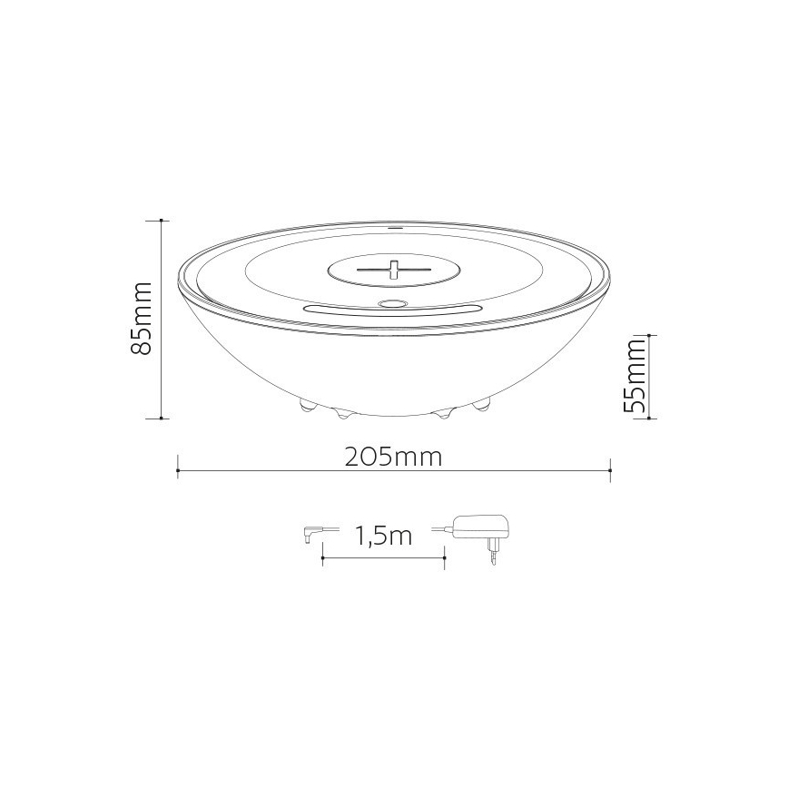 LED RGB Bordslampa med en Trådlös laddare LED/10W/230V