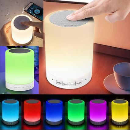 LED RGB bordslampa med högtalare LED/5V