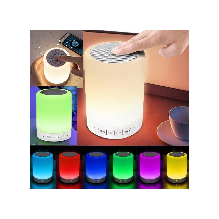 LED RGB bordslampa med högtalare LED/5V
