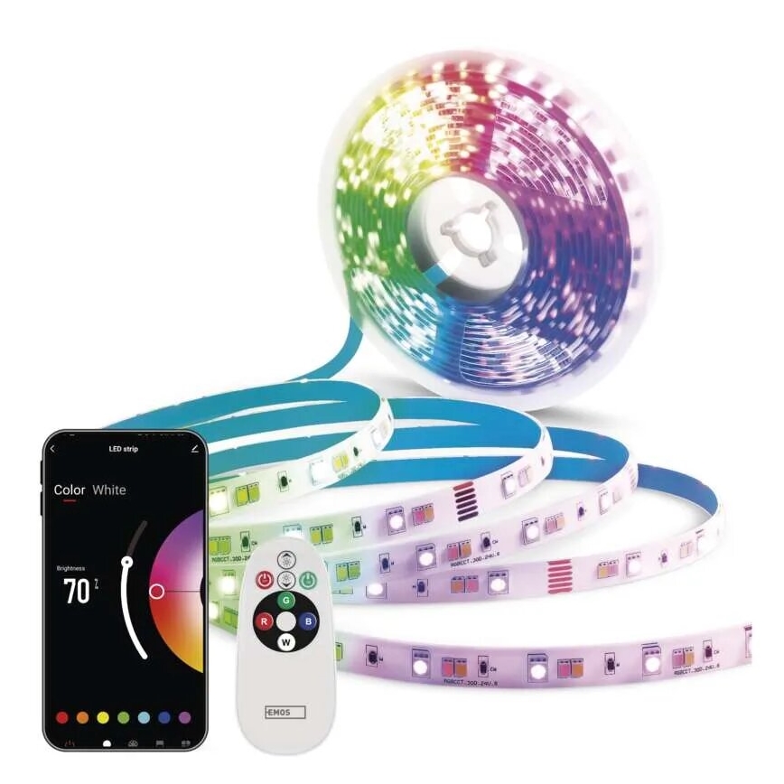 LED RGB+CCT Dimbart LED-remsa GOSMART LED/11W/230V 2 m 2700-6500K IP44 Wi-Fi + fjärrkontroll