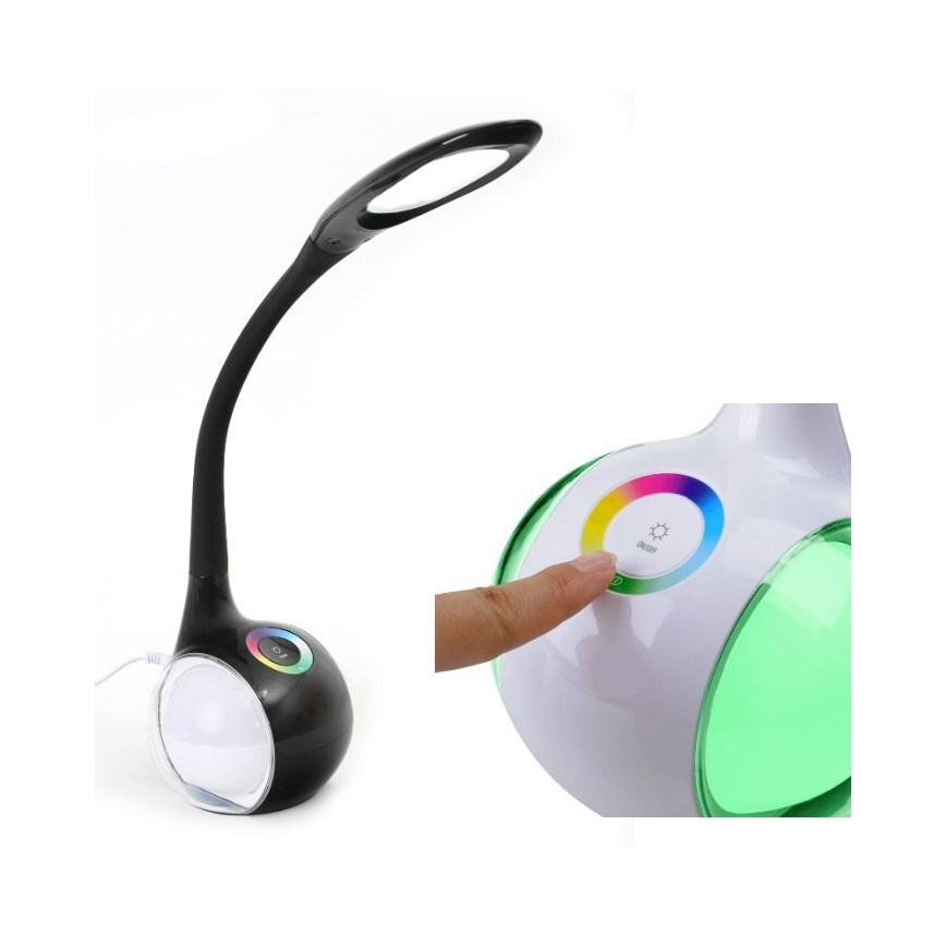 LED RGB Dimbar Bordslampa LED/7W/230V svart