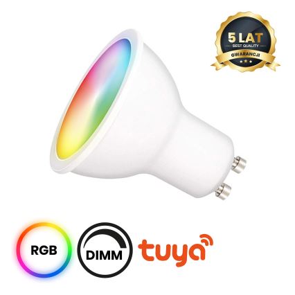 LED RGB Dimbar glödlampa GU10/5W/230V 2700-6500K Wi-Fi Tuya