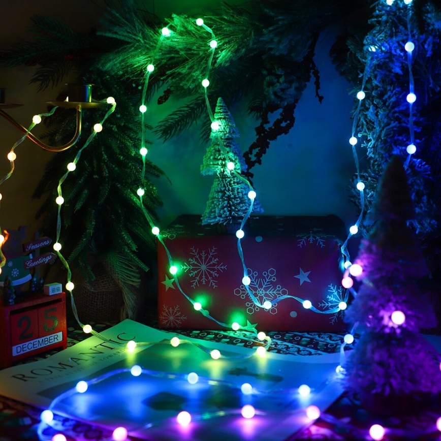 LED RGB dimbar julgardin WIZARD 400xLED/USB 2x2m + fjärrkontroll