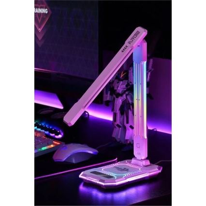 LED RGB Dimbara uppladdningsbara touchbordslampa med trådlös laddning LED/7,5W/5V 2700-5300K vit