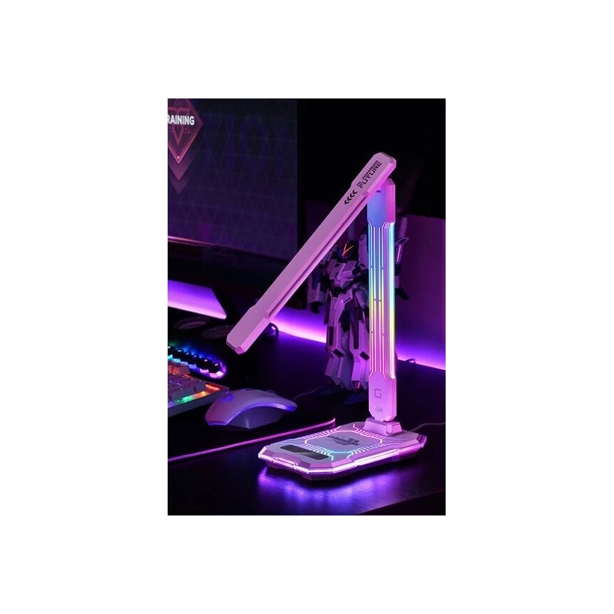 LED RGB Dimbara uppladdningsbara touchbordslampa med trådlös laddning LED/7,5W/5V 2700-5300K vit