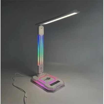 LED RGB Dimbara uppladdningsbara touchbordslampa med trådlös laddning LED/7,5W/5V 2700-5300K vit