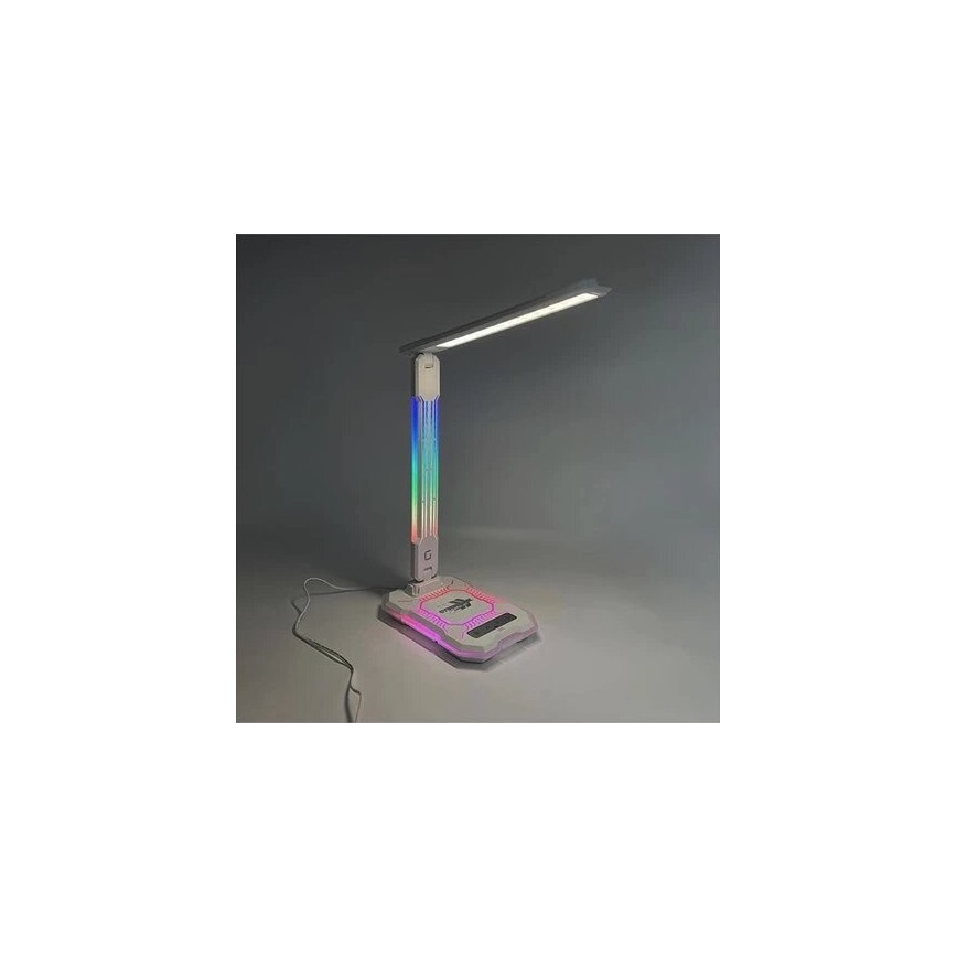 LED RGB Dimbara uppladdningsbara touchbordslampa med trådlös laddning LED/7,5W/5V 2700-5300K vit