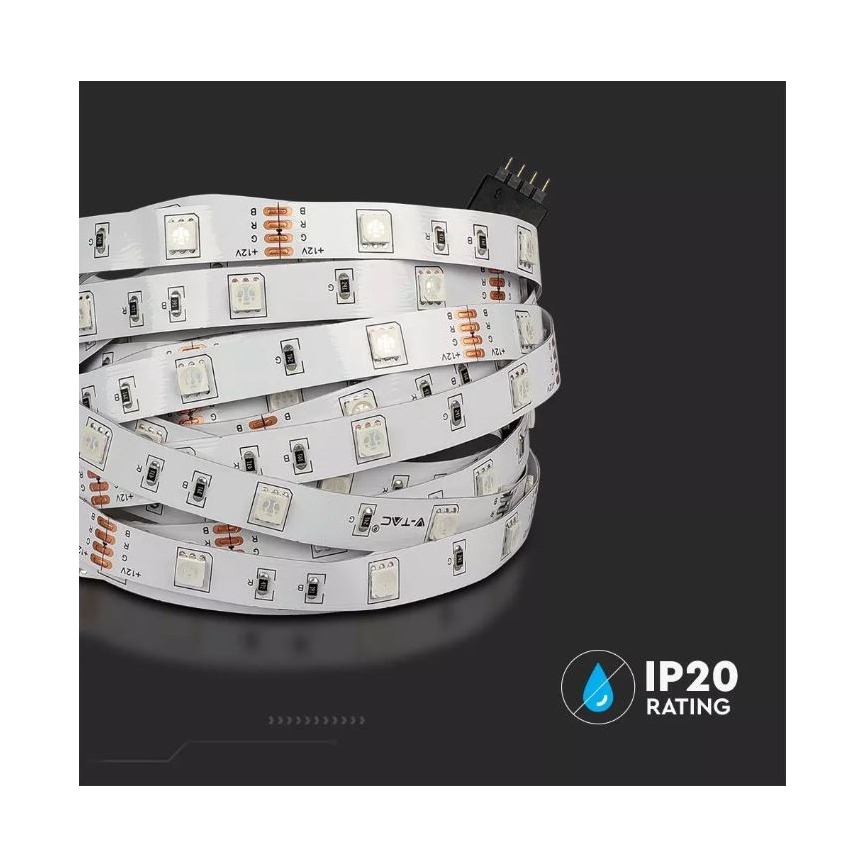 LED RGB Dimbar ljusslinga 2x5m LED/4,8W/230V + Fjärrstyrd