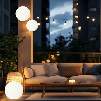 LED RGB Dimbara solcellslampa GARDEN BALL LED/5W/3,7V 3000K IP54 2200 mAh Ø 30 cm + fjärrkontroll