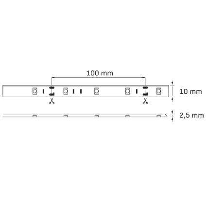 LED RGB Dimbart utomhusbelysningsband 5m LED/14W/12V IP65 + fjärrkontroll