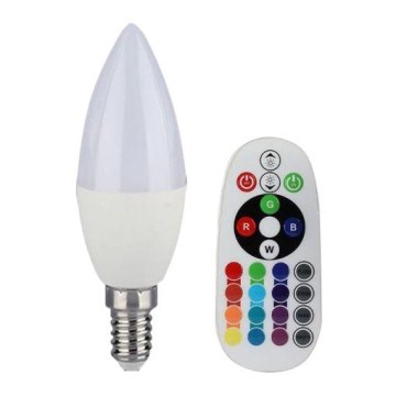 LED RGB dimmbar glödlampa E14/3,5W/230V 6400K + fjärrkontroll