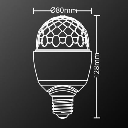 LED RGB Glödlampa DISCO A60 E27/3W/230V