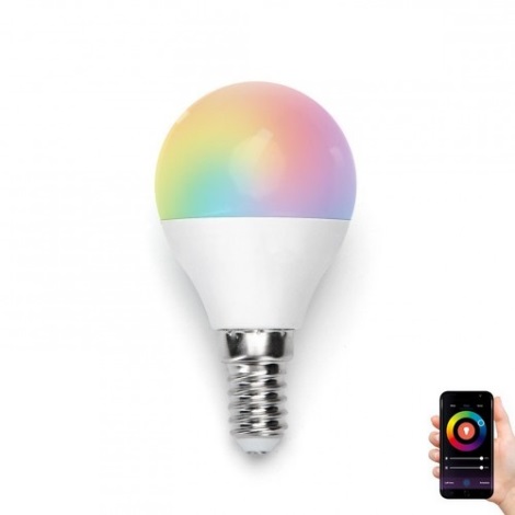 LED RGB Glödlapa G45 E14/5W/230V 3000-6500K Wi-Fi - Aigostar