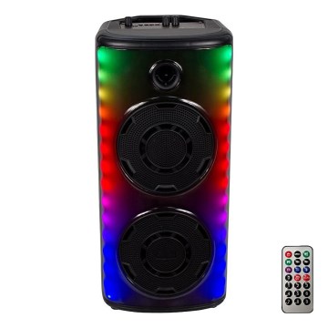 LED RGB Laddningsbar högtalare med mikrofon 600W/2400 mAh + fjärrkontroll