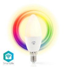 LED RGB ljusreglerad glödlampa  Smartlife E14/4,5W/230V Wi-Fi 2700K