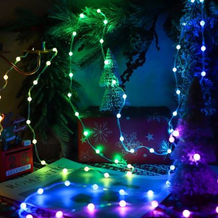 LED RGB Ljusreglerad Julgardin WIZARD 400xLED/USB 2x2m + fjärrkontroll