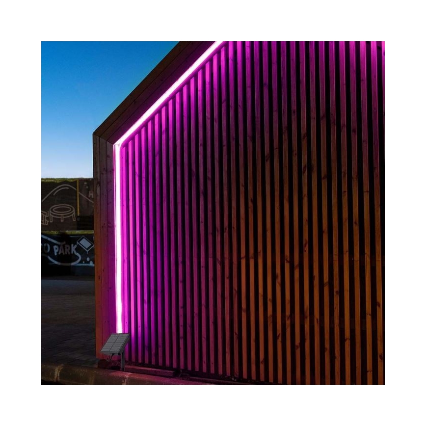 LED RGB Ljusreglerad solcell list LED/1,2W/3,7V IP67 5m + fjärrkontroll