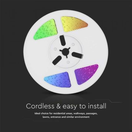 LED RGB Ljusreglerad solcell list LED/1,2W/3,7V IP67 5m + fjärrkontroll