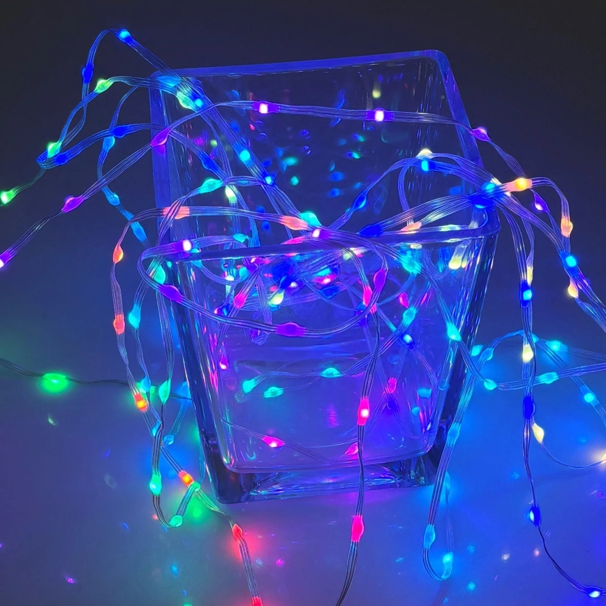 LED RGB ljusslinga LED/10W/5V 10 m USB + fjärrkontroll