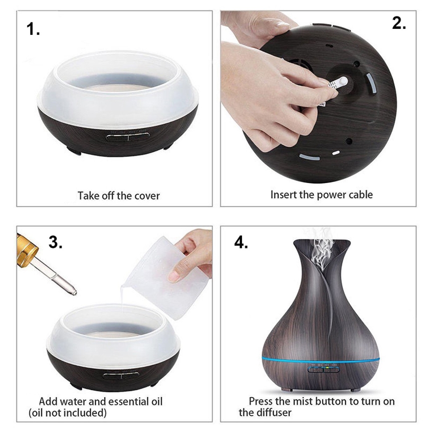 LED RGB Luftfuktare och jonisator 400 ml