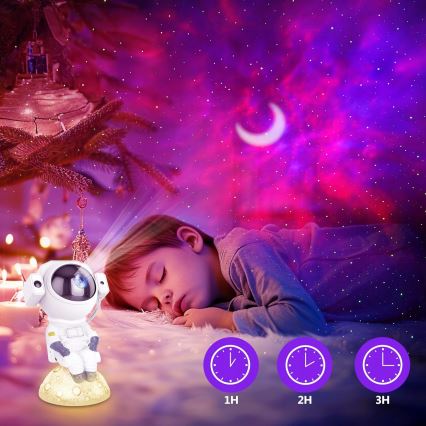 LED RGB-projektor 3-i-1 LED/5W/5V 3000/4000/6000K Astronaut + fjärrkontroll