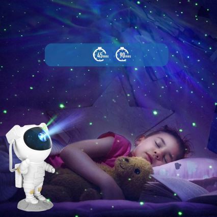 LED RGB-projektor 5W/5V i astronautdesign med fjärrkontroll