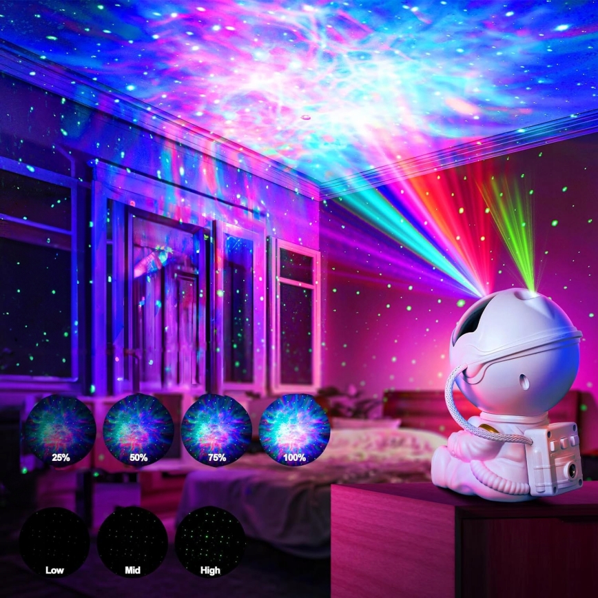 LED RGB-projektor LED/5W/5V astronautformad + fjärrkontroll