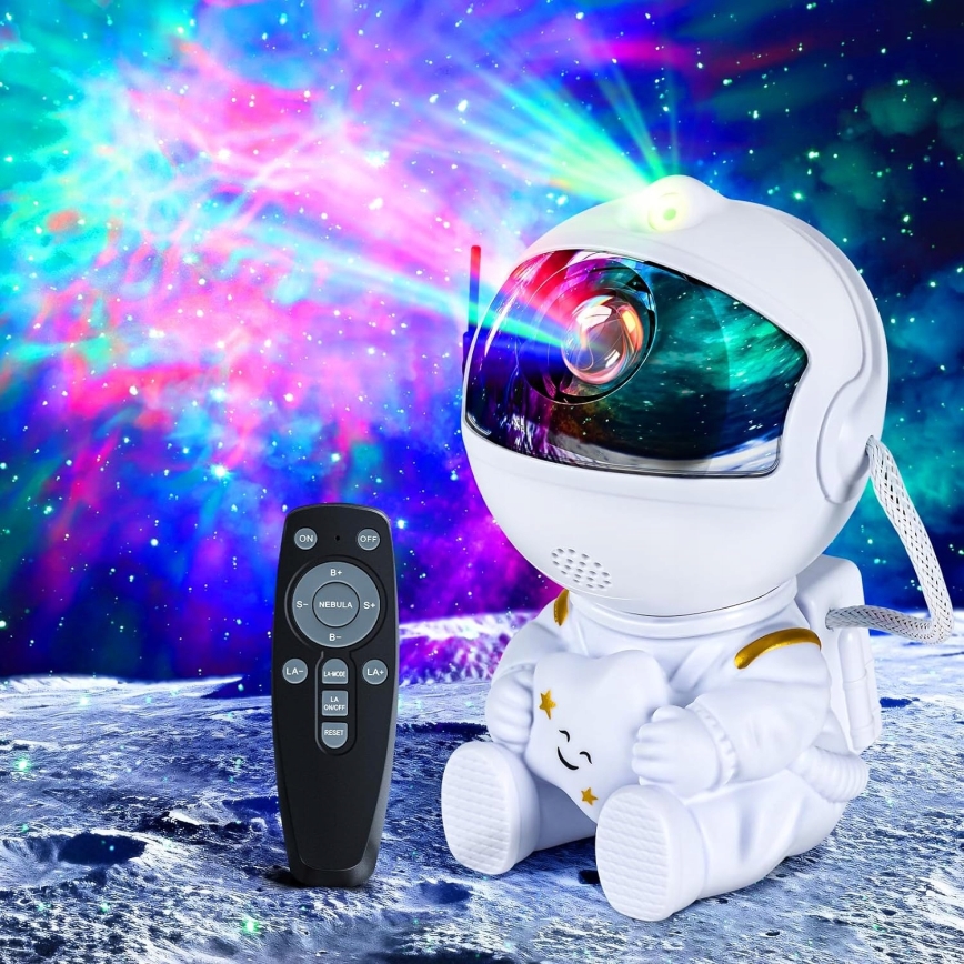 LED RGB-projektor LED/5W/5V astronautformad + fjärrkontroll