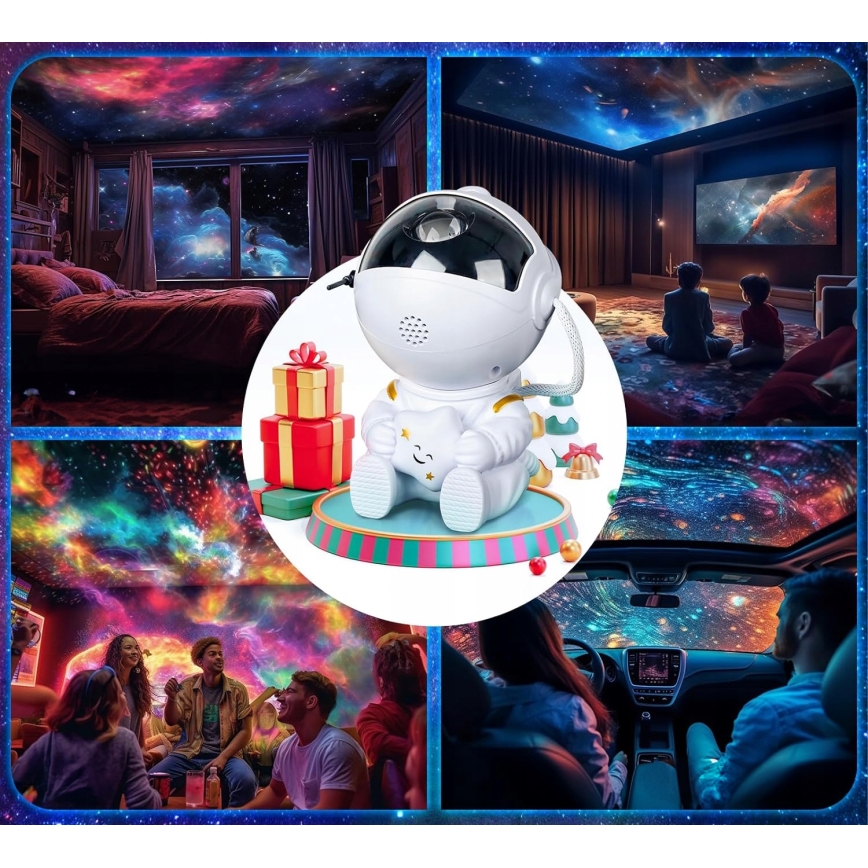 LED RGB-projektor LED/5W/5V astronautformad + fjärrkontroll