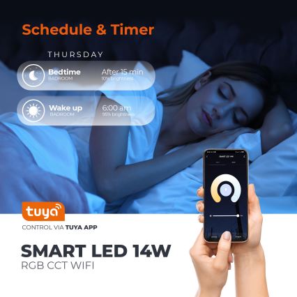 LED RGB Smart dimbar glödlampa E27/9,5W/230V 2700-6500K Wi-Fi Tuya