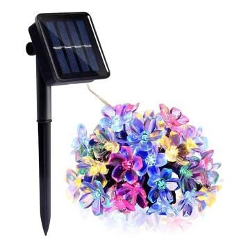 LED RGB Solarljusslinga 50xLED/0,12W/1,2V 1xAA IP44 600 mAh