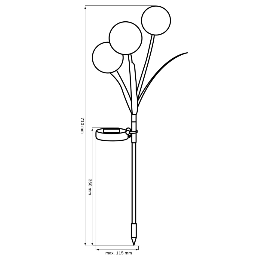 LED RGB solcellsbelysning ALLIUM LED/1,2V 6500 600 mAh IP44 svart