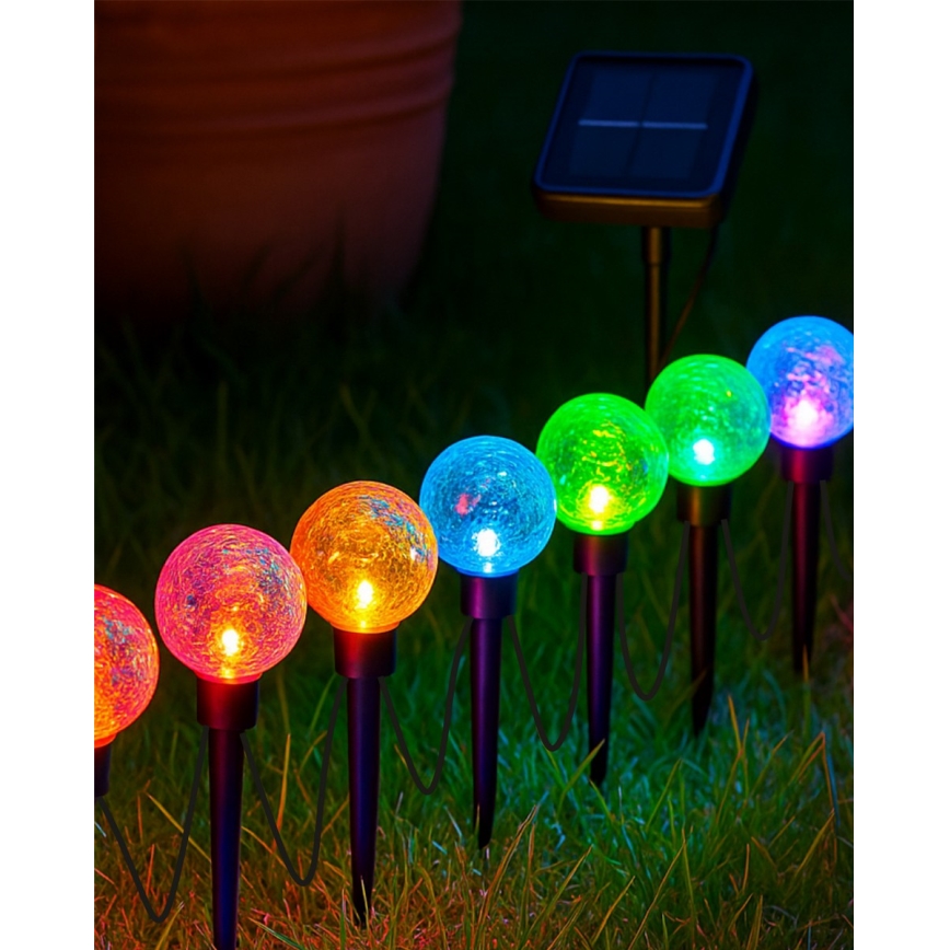 LED RGB solcellslampa 10 x LED / 1,2 V 300 mAh IP44 svart