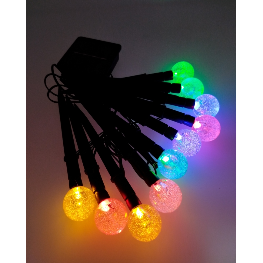 LED RGB solcellslampa 10 x LED / 1,2 V 300 mAh IP44 svart