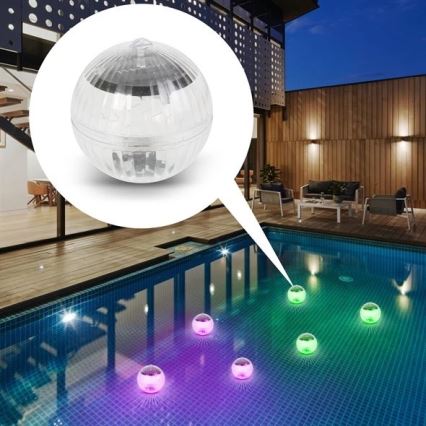 LED RGB Solcellslampa för pool med skymningssensor LED/1,2V/600 mAh IP65