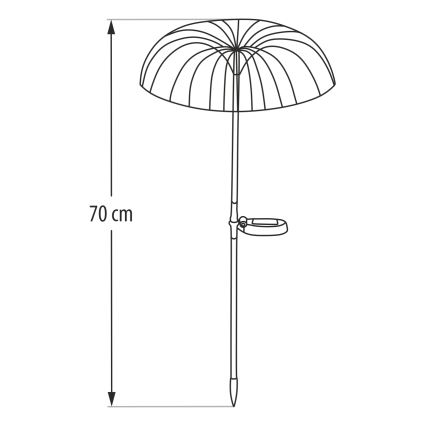 LED RGB solcellslampa LED/1,2V 300 mAh IP44 svart