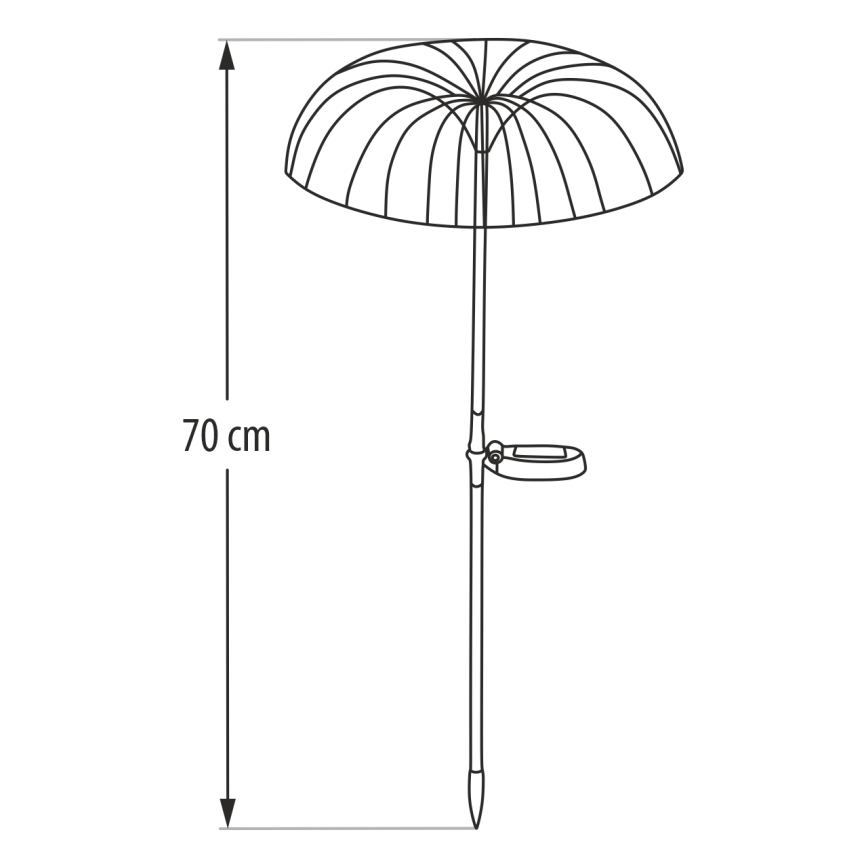 LED RGB solcellslampa LED/1,2V 300 mAh IP44 svart