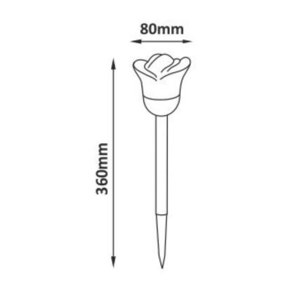 LED RGB Solarlampa ROSE LED/1,2V 100 mAh IP44