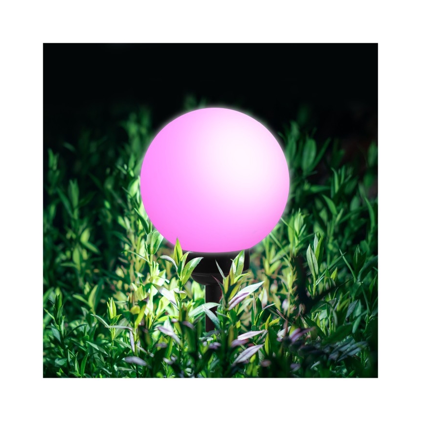 LED RGB-solcellslampa SPHERE, LED 1,2 V, IP44, 200 mAh, Ø 20 cm