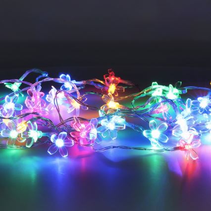 LED RGB Solarljusslinga 50xLED/0,12W/1,2V 1xAA IP44 600 mAh