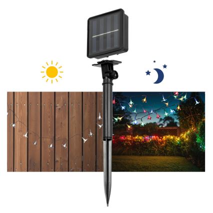 LED RGB Solarljusslinga 50xLED/0,12W/1,2V 1xAA IP44 600 mAh