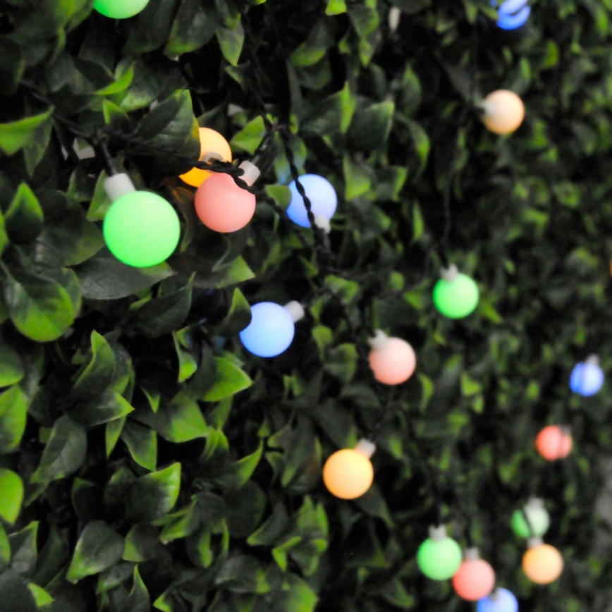 LED RGB Solarljusslinga PARTY 30xLED/1,2V 400 mAh 3,9 m IP44