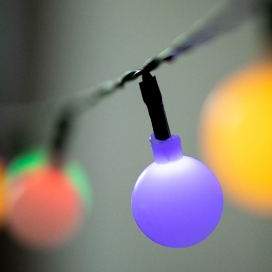 LED RGB Solarljusslinga PARTY 30xLED/1,2V 400 mAh 3,9 m IP44