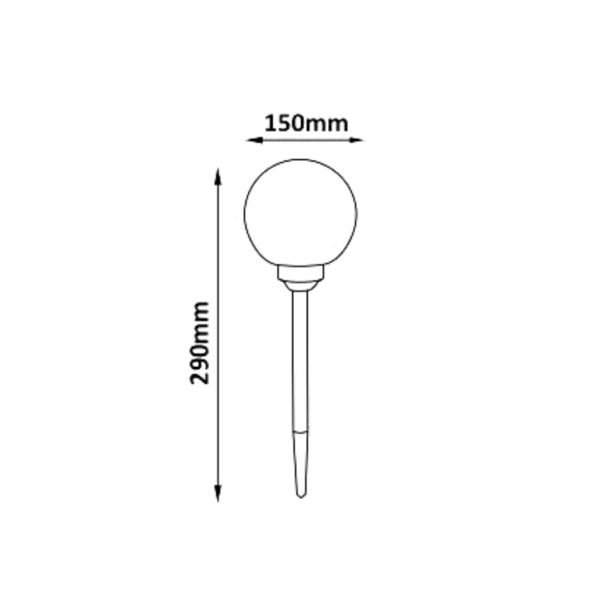 LED RGB sollampa kula LED/0,2W/AA 1,2V/600mAh IP44