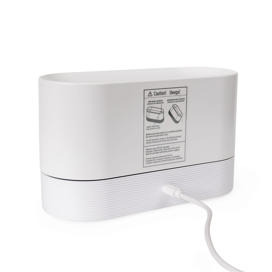 LED RGB ultraljuds aromadiffusor och luftfuktare med belysning 180 ml vit