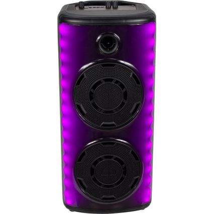LED RGB Laddningsbar högtalare med mikrofon 600W/2400 mAh + fjärrkontroll