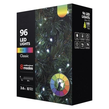 LED RGB Utomhus  Julkedja  96xLED/8 funktioner 15m IP44